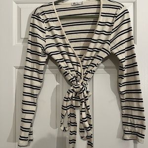 ZARA Stripped Wrap Long Sleeve